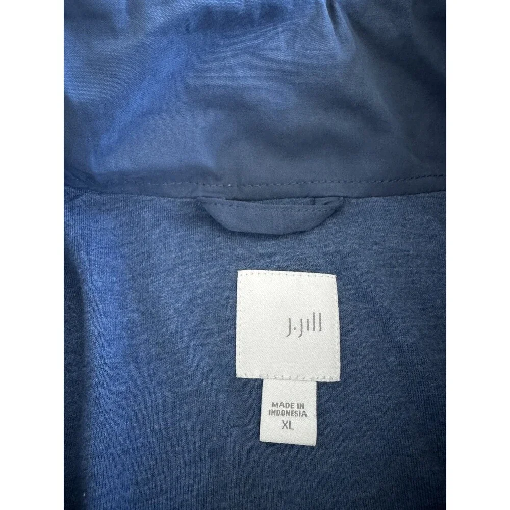 J. Jill Women’s Slate Blue Anorak Jacket Size XL Drawstring Casual Utility